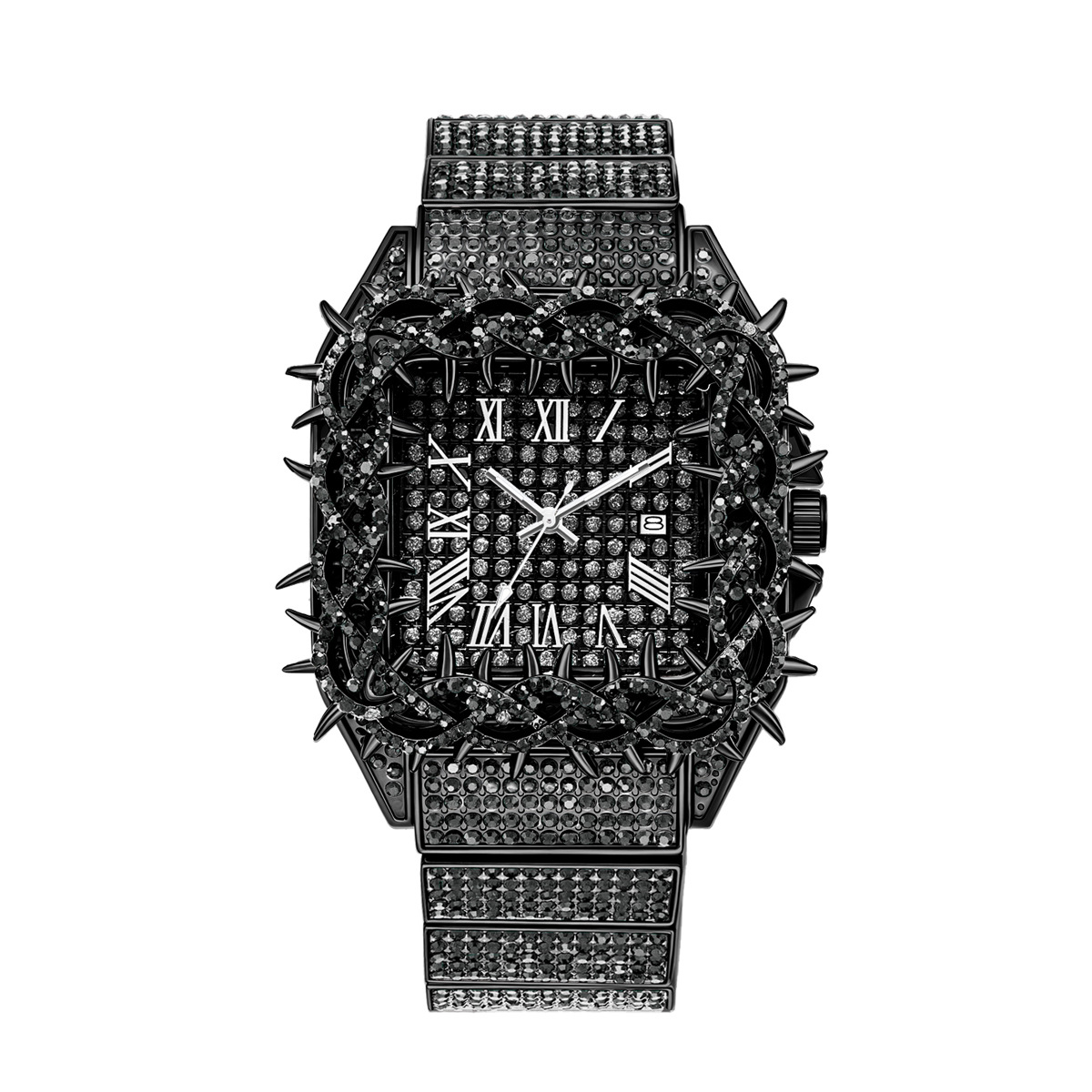 Buzlu Kare Erkekler Kuvars İzl - Luxury Watch Iceberg incelemesi ve fiyatı
